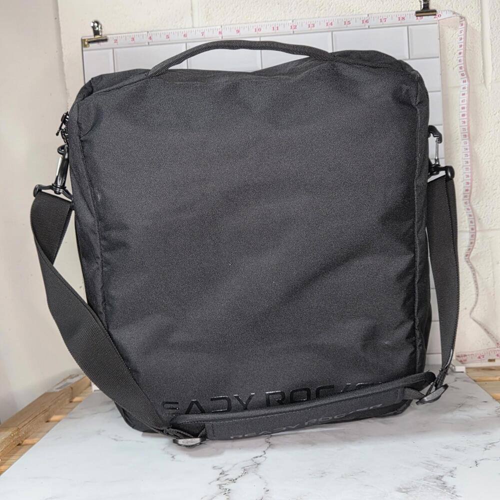 Ready Rocker Rocking Lumbar Back Support Chair Gray Fabric With Carry Bag